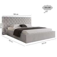 Polsterbett CASCADA im weichem Samt Bezugstoff MAGIC VELVET mit Bettkasten und Lattenrost mit 32 Lamellen