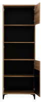 Hochschrank ARIS Eiche / schwarz Hochglanz, 3 Türen