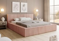 Polsterbett LUCCA 01 - Tilia Lattenrost großer Bettkasten