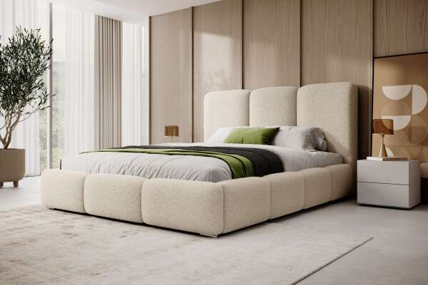 Polsterbatt NIZZA Now or Never, großer Bettkasten, Lattenrost mit 32 Lamellen