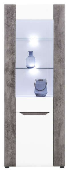 BRANDO Vitrine mit  Glastür und Beleuchtung