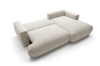 VENTO 1 Ecksofa im kuschelligem Stoff mit Schlaffunktion u. Bettkasten