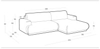 VENTO 1 Ecksofa im kuschelligem Stoff mit Schlaffunktion u. Bettkasten