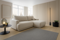 VENTO 1 Ecksofa im kuschelligem Stoff mit Schlaffunktion u. Bettkasten