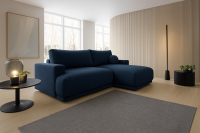 VENTO 1 Ecksofa im kuschelligem Stoff mit Schlaffunktion u. Bettkasten