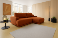 VENTO 1 Ecksofa im kuschelligem Stoff mit Schlaffunktion u. Bettkasten