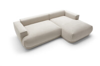 VENTO 1 Ecksofa im kuschelligem Stoff mit Schlaffunktion u. Bettkasten
