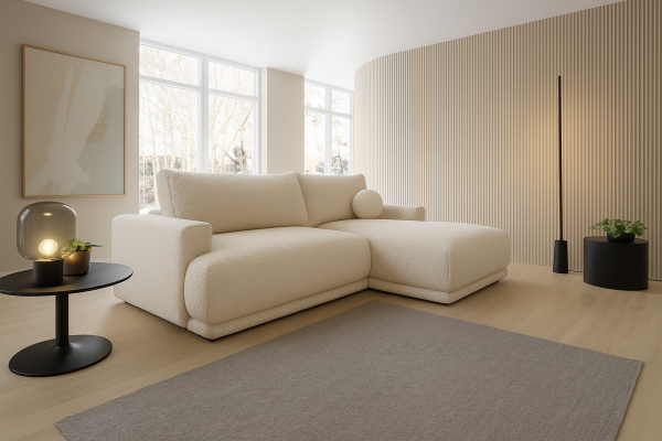 Ecksofa VENTO 1 im kuschelligem Bezugstoff mit Schlaffunktion u. Bettkasten