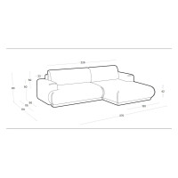 Ecksofa VENTO 1 im kuschelligem Bezugstoff mit Schlaffunktion u. Bettkasten