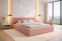 Polsterbett MODENA im kuschelligen Cord Bezugstoff TILIA...