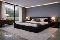 Luxus Polsterbett SHAGGY – Mika – Inkl. LED-Beleuchtung, Bettkasten & 32er Lattenrost