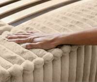 Ecksofa BERI in breitem CORD Stoff mit Schlaffunktion u. Bettkasten