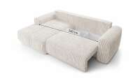 Ecksofa BERI in breitem CORD Stoff mit Schlaffunktion u. Bettkasten