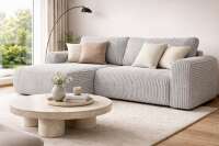 Ecksofa BERI in breitem CORD Stoff mit Schlaffunktion u....