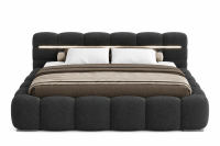 Polsterbett LUCIA Bouclé Designer- Wolkenbett mit Bettkasten u. LED-Beleuchtung, Lattenrost m. 32 Lamellen