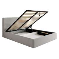 Polsterbett LORD im elegantem Samt Bezugstoff MAGIC VELVET, großer Bettkasten u. Lattenrost mit 32 Lamellen